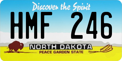 ND license plate HMF246