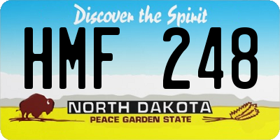 ND license plate HMF248