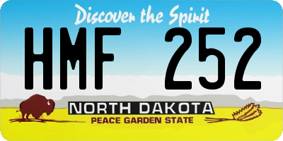 ND license plate HMF252