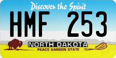 ND license plate HMF253