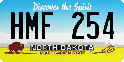 ND license plate HMF254