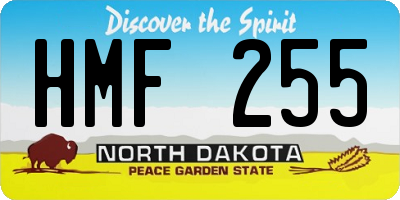ND license plate HMF255