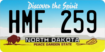 ND license plate HMF259