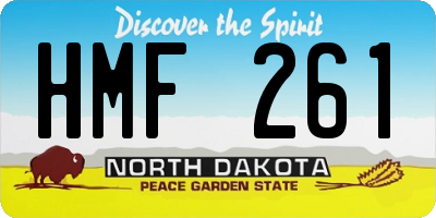 ND license plate HMF261