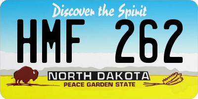 ND license plate HMF262