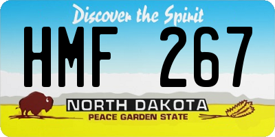 ND license plate HMF267