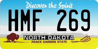 ND license plate HMF269