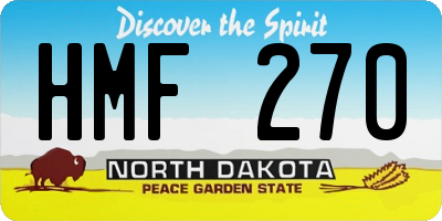 ND license plate HMF270
