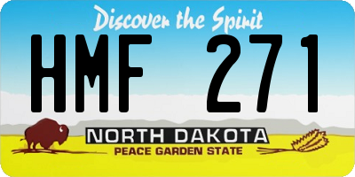 ND license plate HMF271