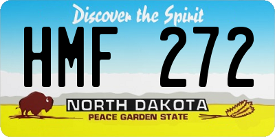 ND license plate HMF272