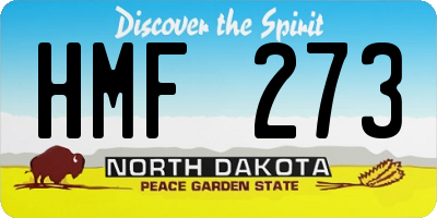 ND license plate HMF273