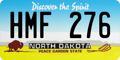 ND license plate HMF276