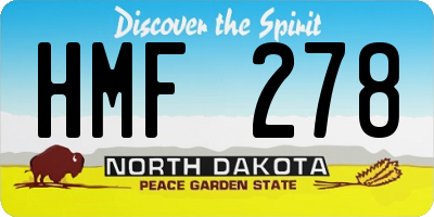 ND license plate HMF278