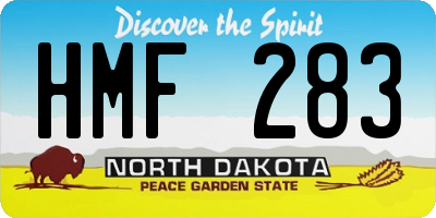 ND license plate HMF283