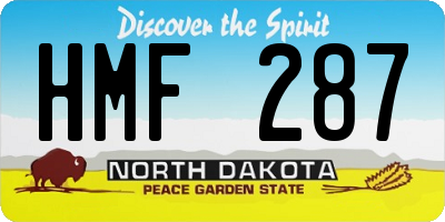 ND license plate HMF287