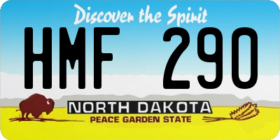 ND license plate HMF290
