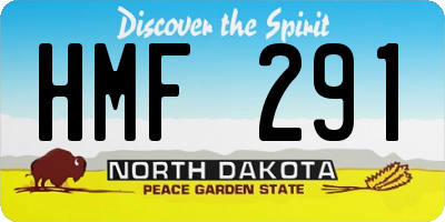 ND license plate HMF291