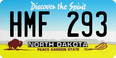 ND license plate HMF293