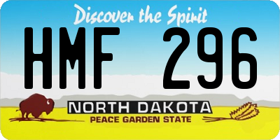 ND license plate HMF296