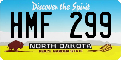 ND license plate HMF299