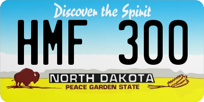 ND license plate HMF300