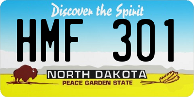 ND license plate HMF301