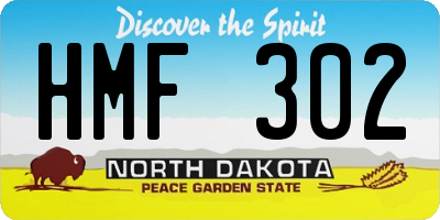 ND license plate HMF302
