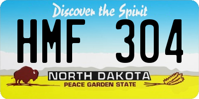 ND license plate HMF304