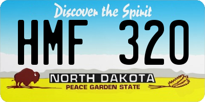 ND license plate HMF320