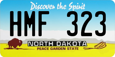 ND license plate HMF323