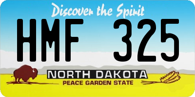 ND license plate HMF325