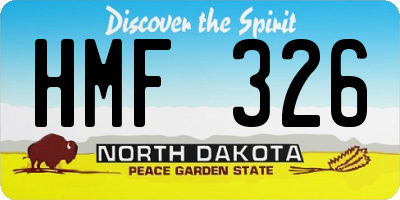 ND license plate HMF326
