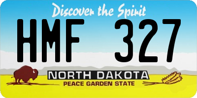 ND license plate HMF327
