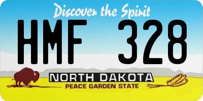ND license plate HMF328