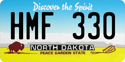 ND license plate HMF330
