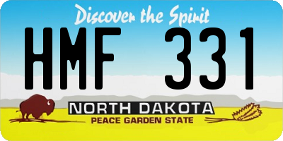 ND license plate HMF331