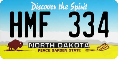 ND license plate HMF334