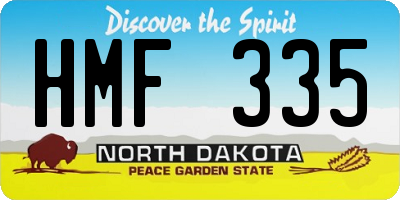 ND license plate HMF335