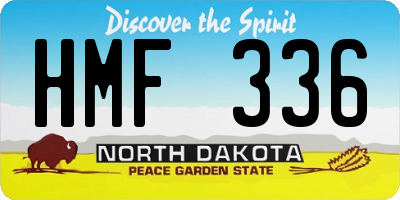 ND license plate HMF336