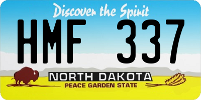 ND license plate HMF337