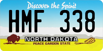 ND license plate HMF338