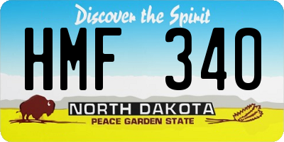 ND license plate HMF340