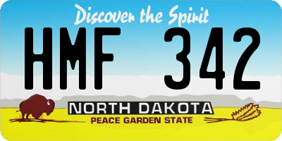 ND license plate HMF342