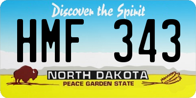 ND license plate HMF343