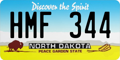 ND license plate HMF344
