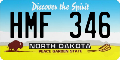 ND license plate HMF346