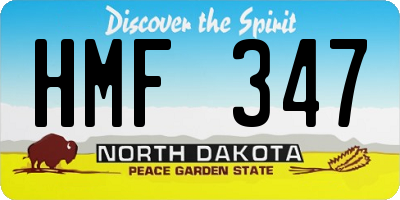 ND license plate HMF347