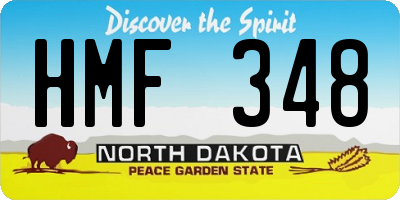 ND license plate HMF348