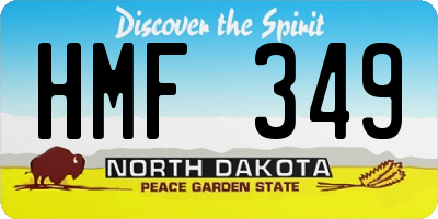ND license plate HMF349