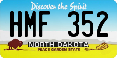 ND license plate HMF352